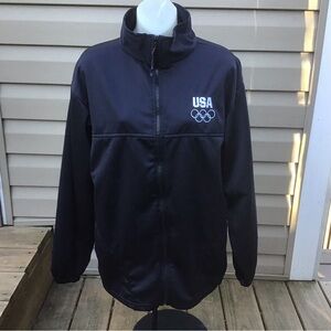 US Olympic Committee Black Polyester Jacket, Unisex